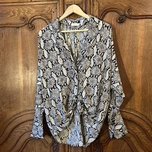 A.L.C. Silk python snakeskin print top